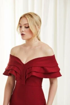 Double Second Red Triple Layer Bandage Dress -Sarto Vibe Sales 0N45ryqi 11896