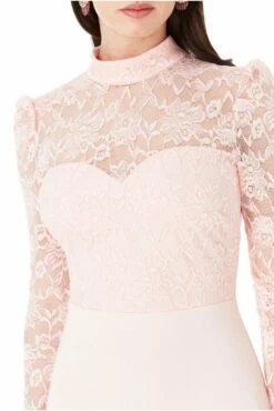 Goddiva Long Sleeved Fishtail Maxi With Open Back - Rose -Sarto Vibe Sales 3BBKzkOd 8432