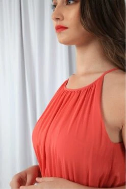 Double Second Red Sleeveless Pleated Dress -Sarto Vibe Sales 52Xsns3D 11908