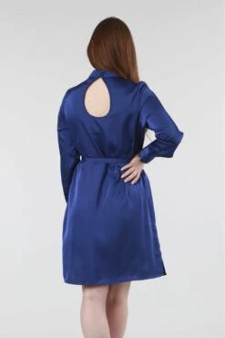 Double Second Royal Blue Belted Shift Dress -Sarto Vibe Sales 5ToeGfew 11948