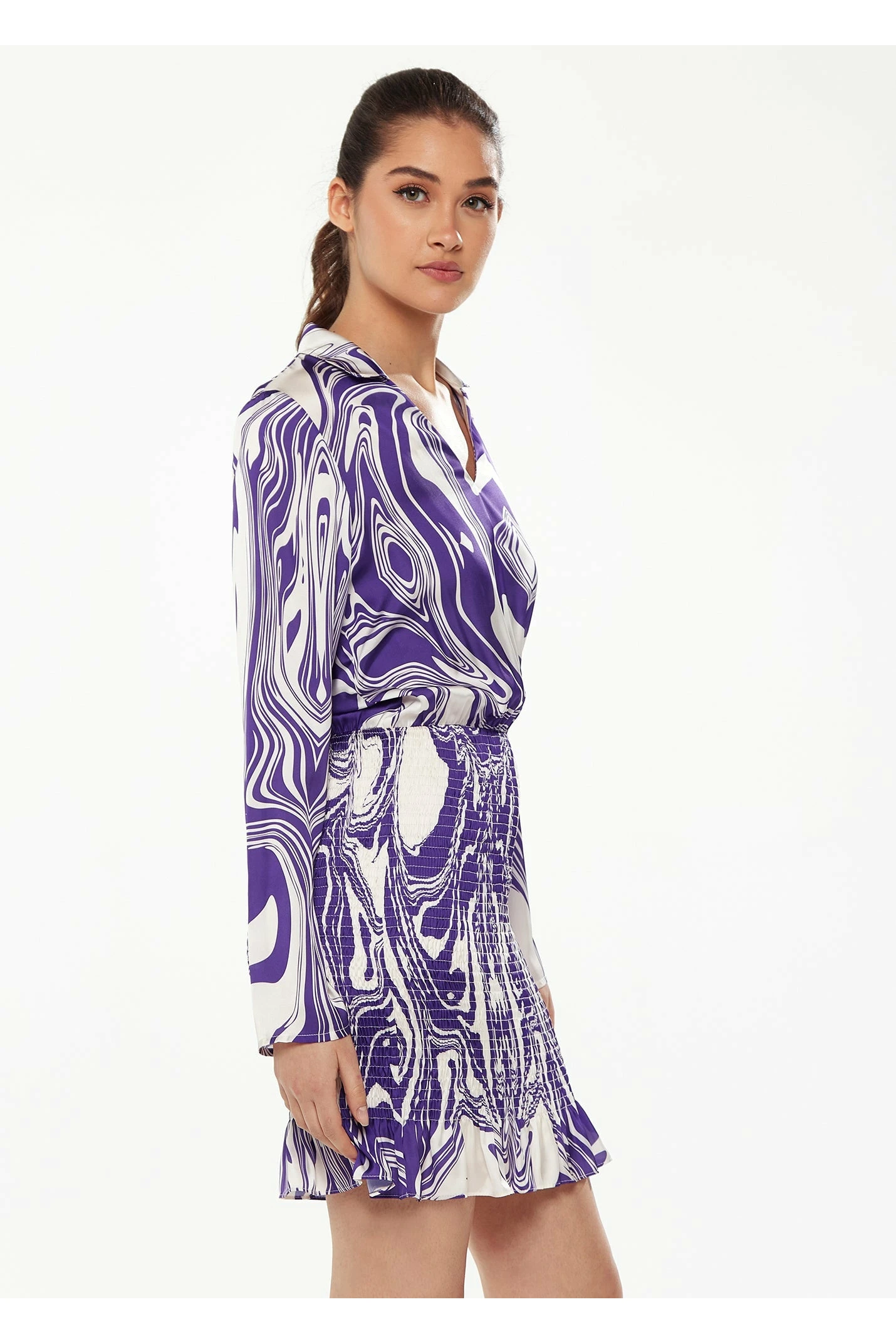 Liquorish Marble Print Dress In Purple 2 Liquorish Marble Print Dress In Purple - Image 2