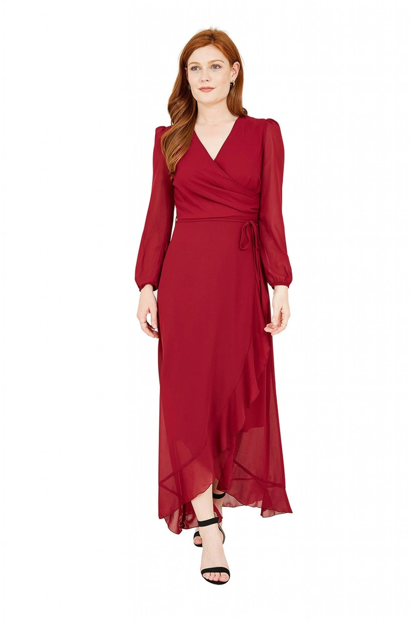Mela London Mela Burgundy Wrap Maxi Dress 1 Mela London Mela Burgundy Wrap Maxi Dress