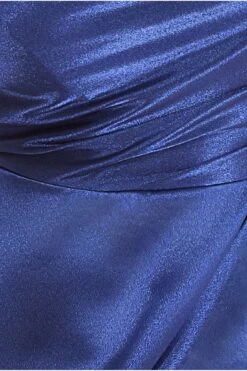 Goddiva Front Split Satin Bandeau Maxi - Navy -Sarto Vibe Sales 9JNH7aBM 15133