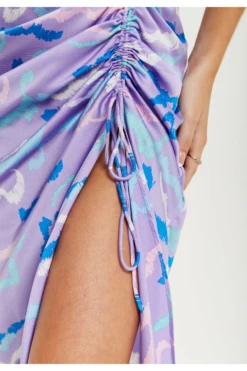 Liquorish Midi Wrap Dress With Abstract Zebra Print In Lilac -Sarto Vibe Sales BSSzsWWx 15663