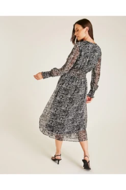 Dusty Pink Monochrome Gathered Swing Dress -Sarto Vibe Sales BZWzqVi5 12050