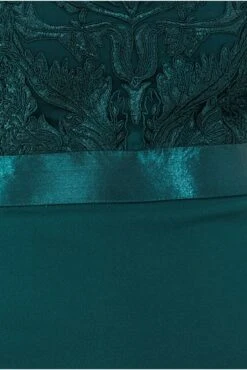 Goddiva Embroidered Mesh & Scuba Midi Dress - Emerald Green 9 Goddiva Embroidered Mesh & Scuba Midi Dress - Emerald Green -Sarto Vibe Sales CSQUTfqK 14551