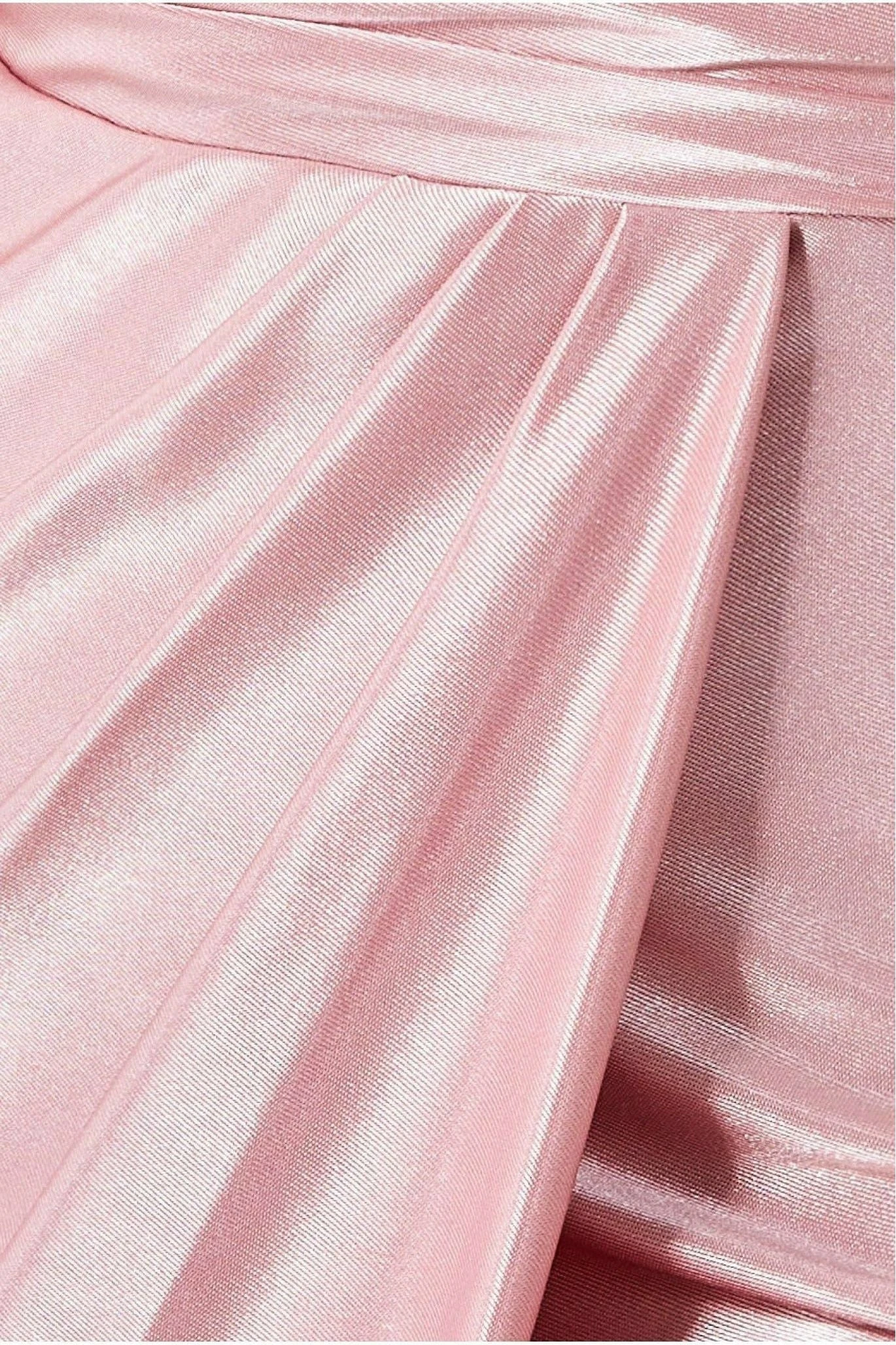 Goddiva Cowl Neck Bardot Satin Midi With Front Split - Blush 4 Goddiva Cowl Neck Bardot Satin Midi With Front Split - Blush - Image 4