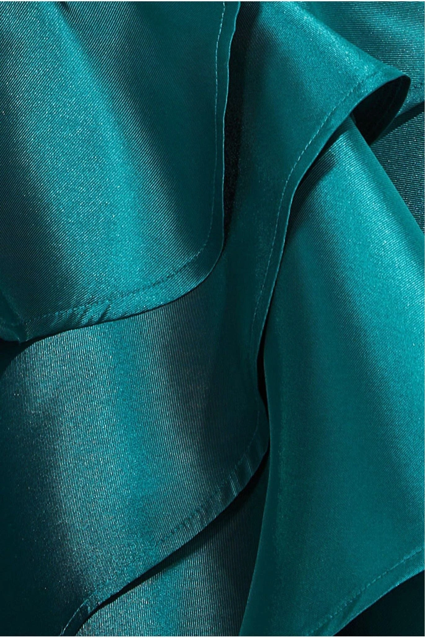 Goddiva Layered Frilled Midi Dress - Emerald Green 5 Goddiva Layered Frilled Midi Dress - Emerald Green - Image 5