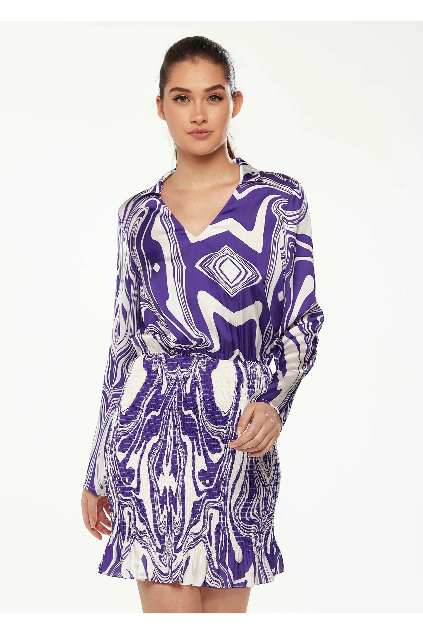 Liquorish Marble Print Dress In Purple 3 Liquorish Marble Print Dress In Purple - Image 3