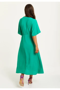 Liquorish Green Maxi Wrap Dress With Kimono Sleeves -Sarto Vibe Sales ILRvjfDf 15390