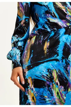 Liquorish Multicolour Abstract Print Midi Wrap Dress -Sarto Vibe Sales IfxJogoM 14964