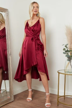 Lilura London Satin Cami Wrap Midi Dress 7 Lilura London Satin Cami Wrap Midi Dress -Sarto Vibe Sales IltMaLiD 15689