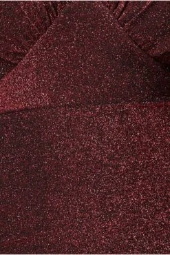 Goddiva Kimono Sleeve Lurex Midi Dress - Red 9 Goddiva Kimono Sleeve Lurex Midi Dress - Red -Sarto Vibe Sales Itp0i7Lz 12231