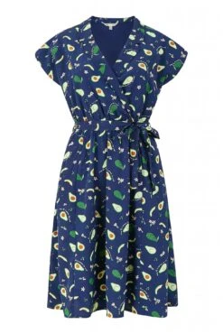 Yumi Recycled Avocado Print Wrap Over Dress With Pockets 9 Yumi Recycled Avocado Print Wrap Over Dress With Pockets -Sarto Vibe Sales KNW7q2Gq 14455