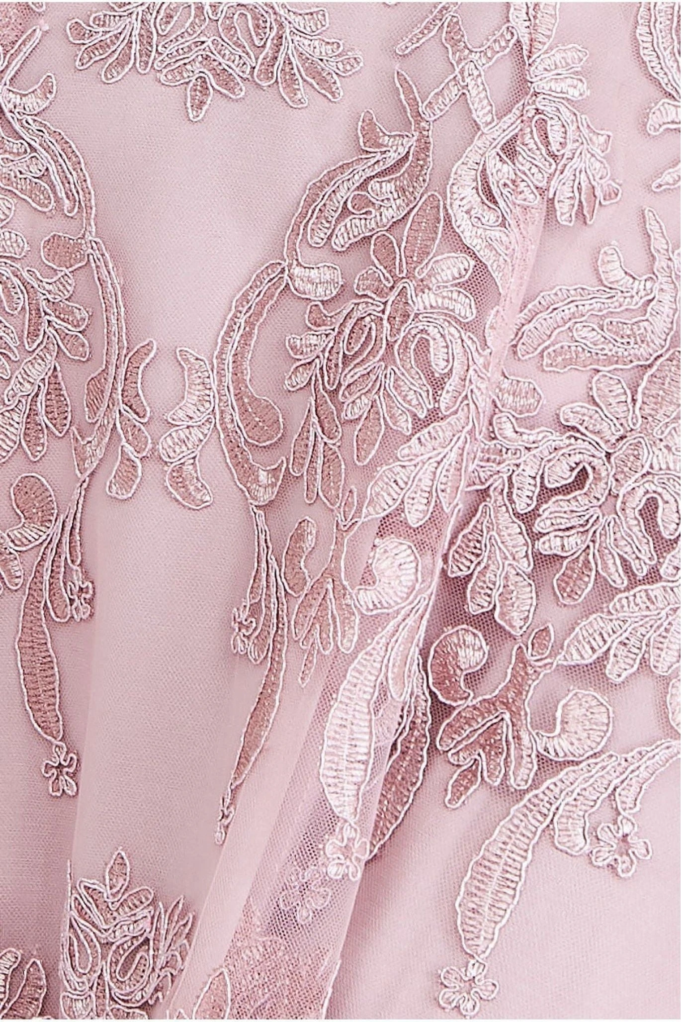 Goddiva Scalloped Lace Dipped Hem Midi Dress - Blush 4 Goddiva Scalloped Lace Dipped Hem Midi Dress - Blush - Image 4