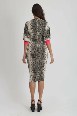 Liquorish Divine Grace Jersey Dress In Snake Skin Print -Sarto Vibe Sales MKIbcGPn 8294