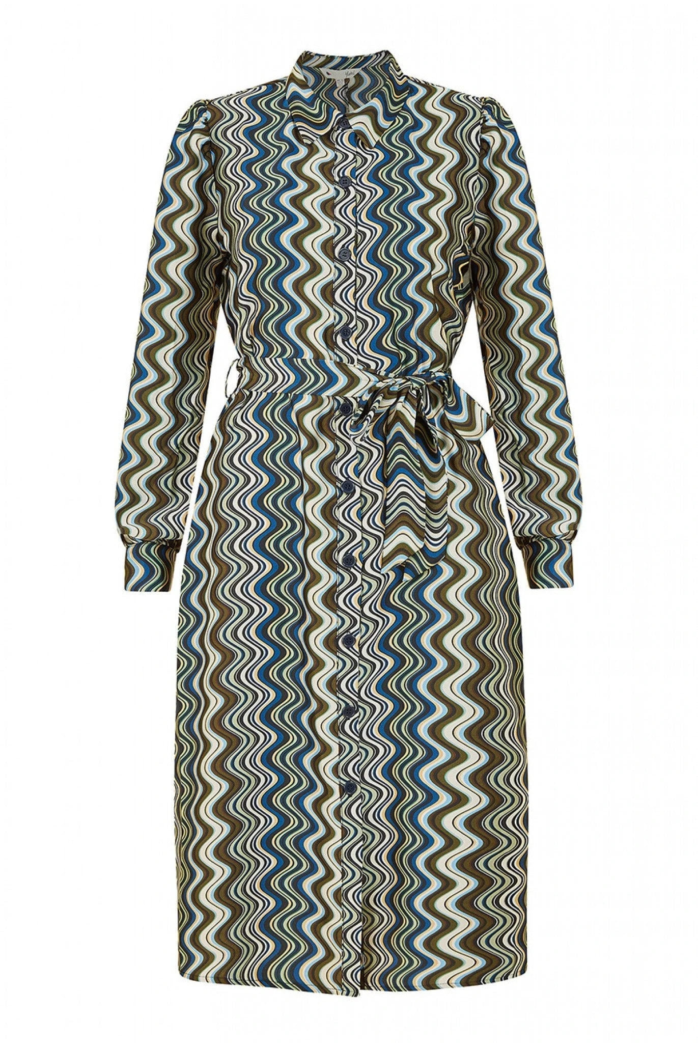 Yumi Multicolour Abstract Stripes Shirt Dress 4 Yumi Multicolour Abstract Stripes Shirt Dress - Image 4