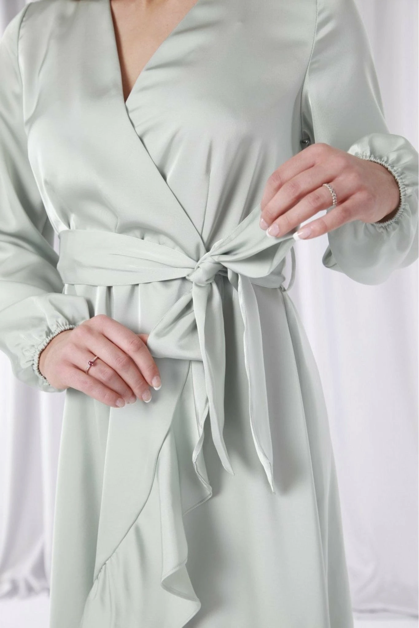 Double Second Sage Frill Wrap Dress 6 Double Second Sage Frill Wrap Dress - Image 6
