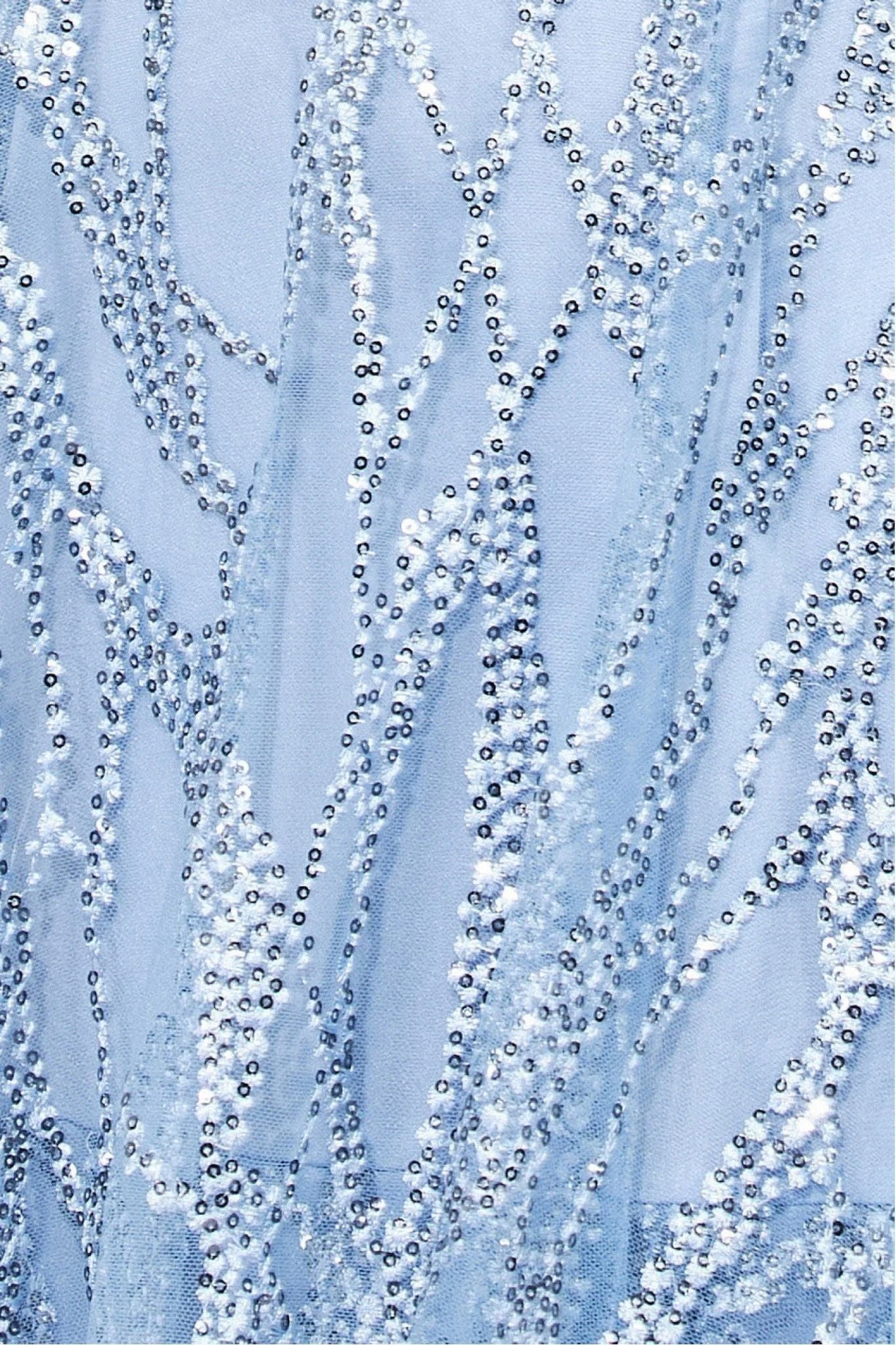 Goddiva Embroidered Mesh Tiered Midi Dress - Blue 4 Goddiva Embroidered Mesh Tiered Midi Dress - Blue - Image 4