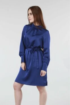Double Second Royal Blue Belted Shift Dress -Sarto Vibe Sales QsCunLmK 11948