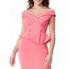 Goddiva Off The Shoulder Cross Over Midi - Coral