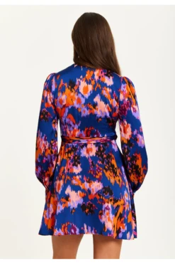Liquorish Abstract Print Mini Wrap Dress -Sarto Vibe Sales RfhdcRpu 14960