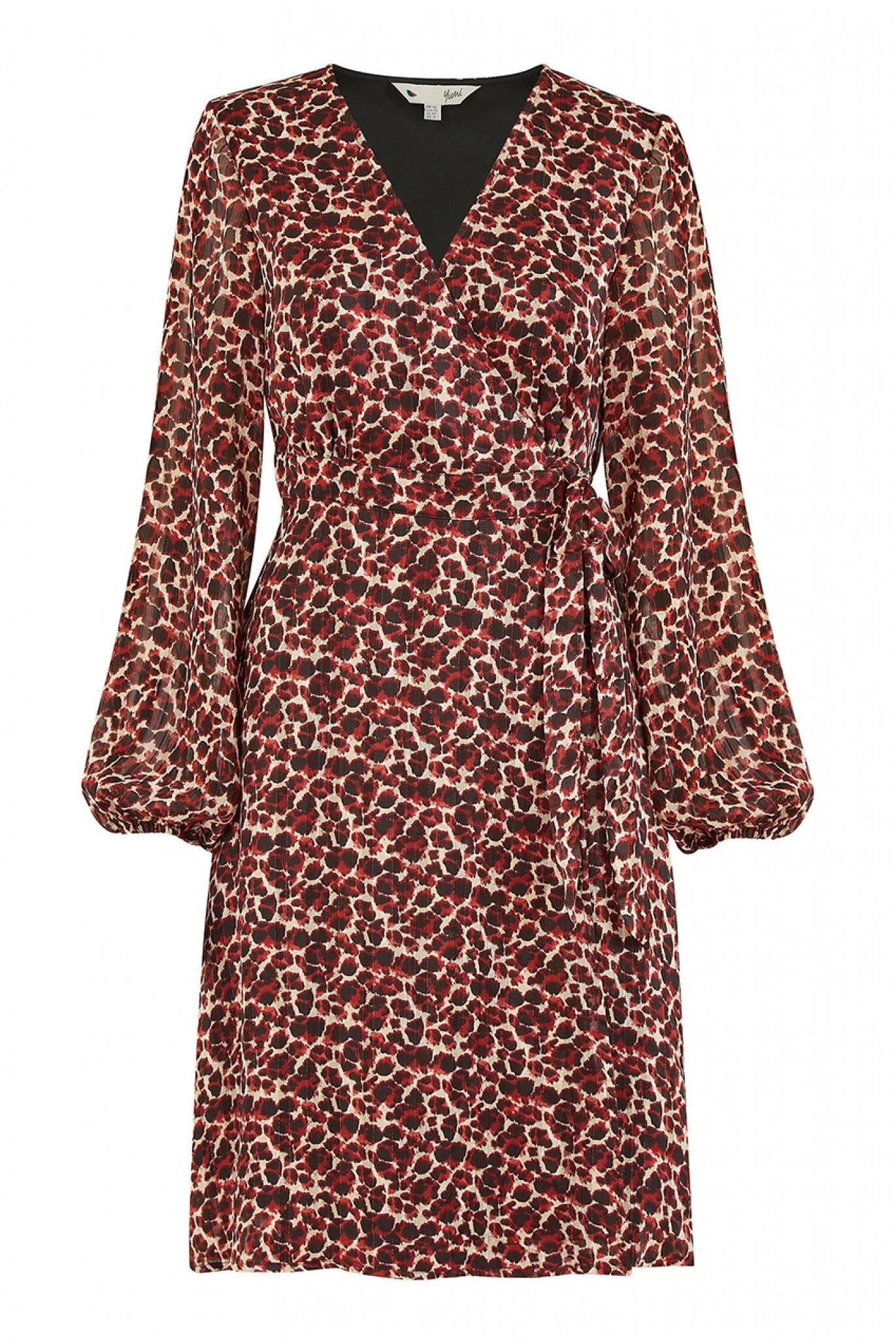 Yumi Lurex Leopard Print Wrap Dress 4 Yumi Lurex Leopard Print Wrap Dress - Image 4