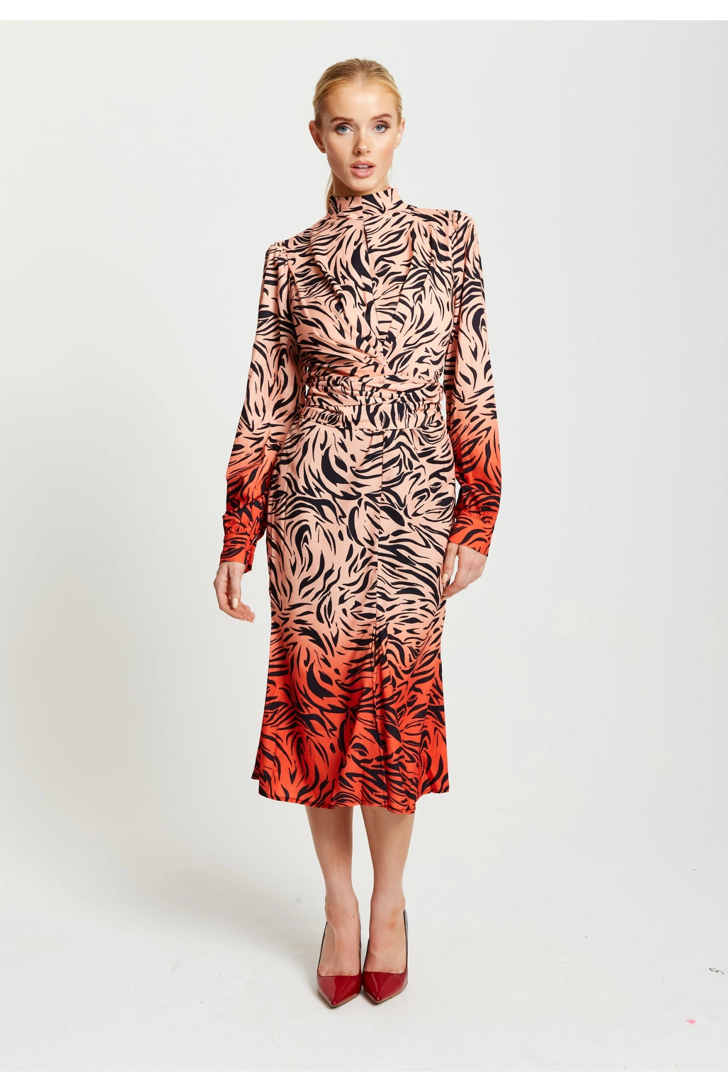 Liquorish Zebra Print Midi Dress With High Neck 3 Liquorish Zebra Print Midi Dress With High Neck - Image 3