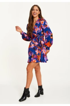Liquorish Abstract Print Mini Wrap Dress -Sarto Vibe Sales WSlCwXnt 14960