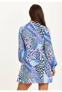 Liquorish Mixed Animal Print Mini Wrap Dress -Sarto Vibe Sales YxH9EHSt 14957