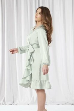 Double Second Sage Frill Wrap Dress 8 Double Second Sage Frill Wrap Dress -Sarto Vibe Sales aBISz8Hl 11889