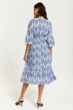 Hoxton Gal Oversized V Neck Detailed Printed Midi Dress 6 Hoxton Gal Oversized V Neck Detailed Printed Midi Dress -Sarto Vibe Sales aCn8Vht8 14177