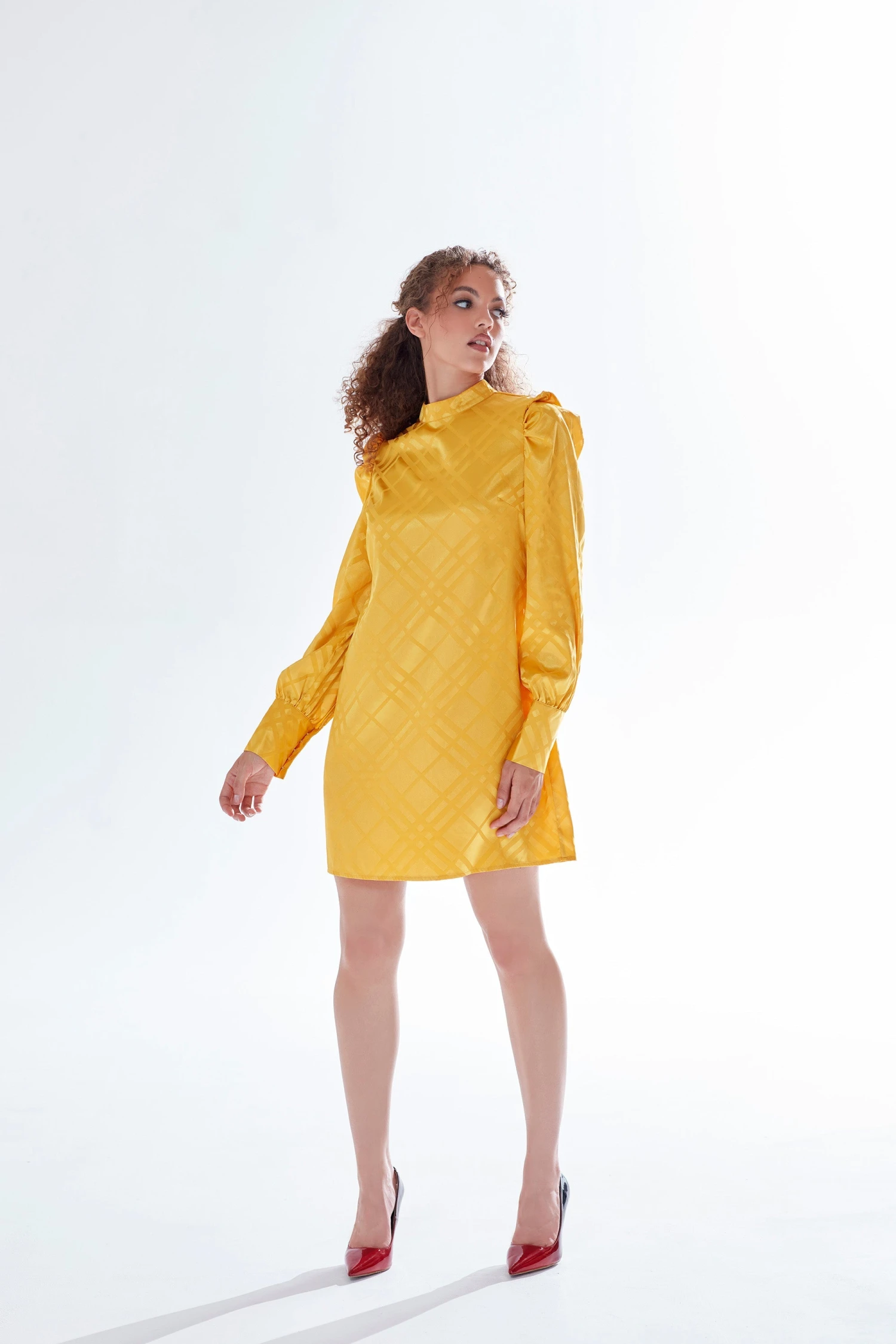 Liquorish Check Jacquard Mini Dress With High Neck 2 Liquorish Check Jacquard Mini Dress With High Neck - Image 2