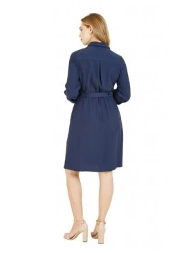 Yumi Navy Military Shirtdress -Sarto Vibe Sales bNG7RNGK 14457
