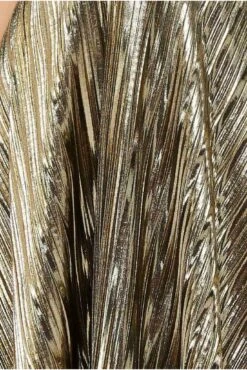 Goddiva Foil Pleated Flare Maxi Dress - Gold -Sarto Vibe Sales cnwRDB1B 12213