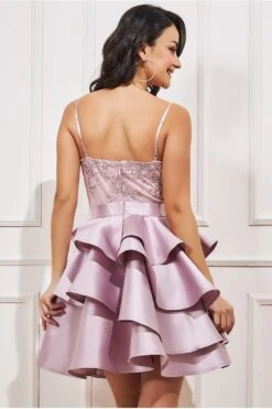 Goddiva Layered Frilled Midi Dress - Blush 8 Goddiva Layered Frilled Midi Dress - Blush -Sarto Vibe Sales eJAHH0Ov 15220