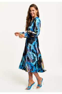 Liquorish Multicolour Abstract Print Midi Dress -Sarto Vibe Sales fFK1CbI7 14966