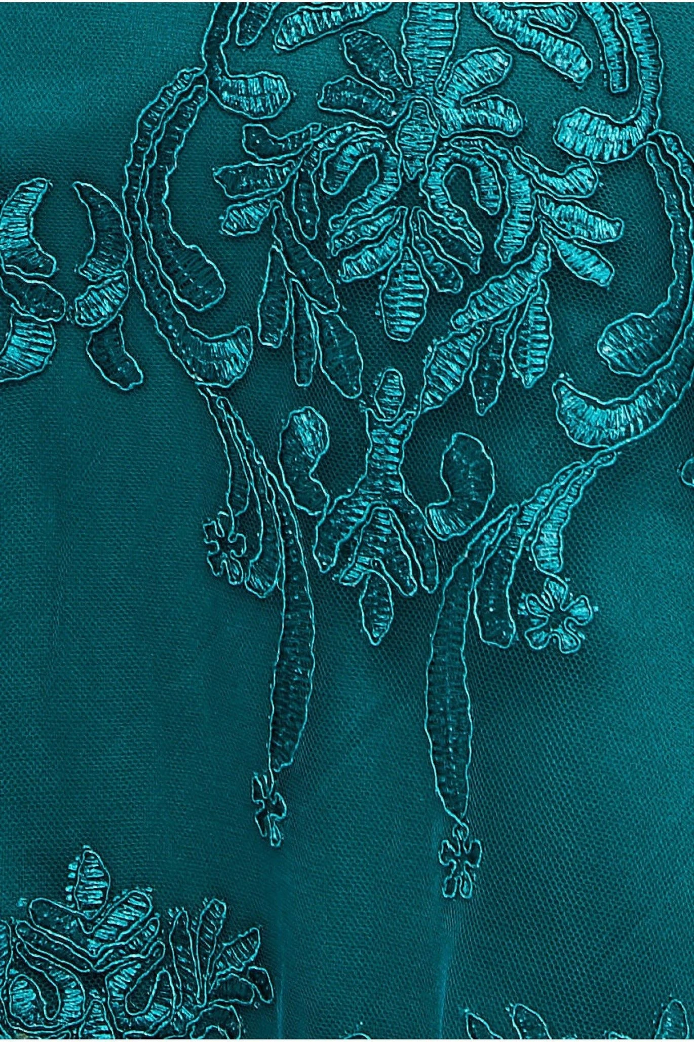 Goddiva Scalloped Lace Dipped Hem Midi Dress - Emerald 4 Goddiva Scalloped Lace Dipped Hem Midi Dress - Emerald - Image 4