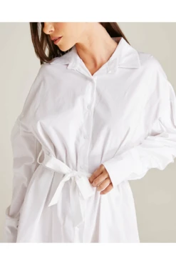 Dusty Pink Tie Up Mini Shirt Dress | White 7 Dusty Pink Tie Up Mini Shirt Dress | White -Sarto Vibe Sales hwLzihLL 12045