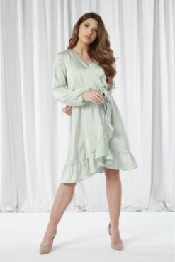 Double Second Sage Frill Wrap Dress 10 Double Second Sage Frill Wrap Dress -Sarto Vibe Sales jSOOaZ9N 11889