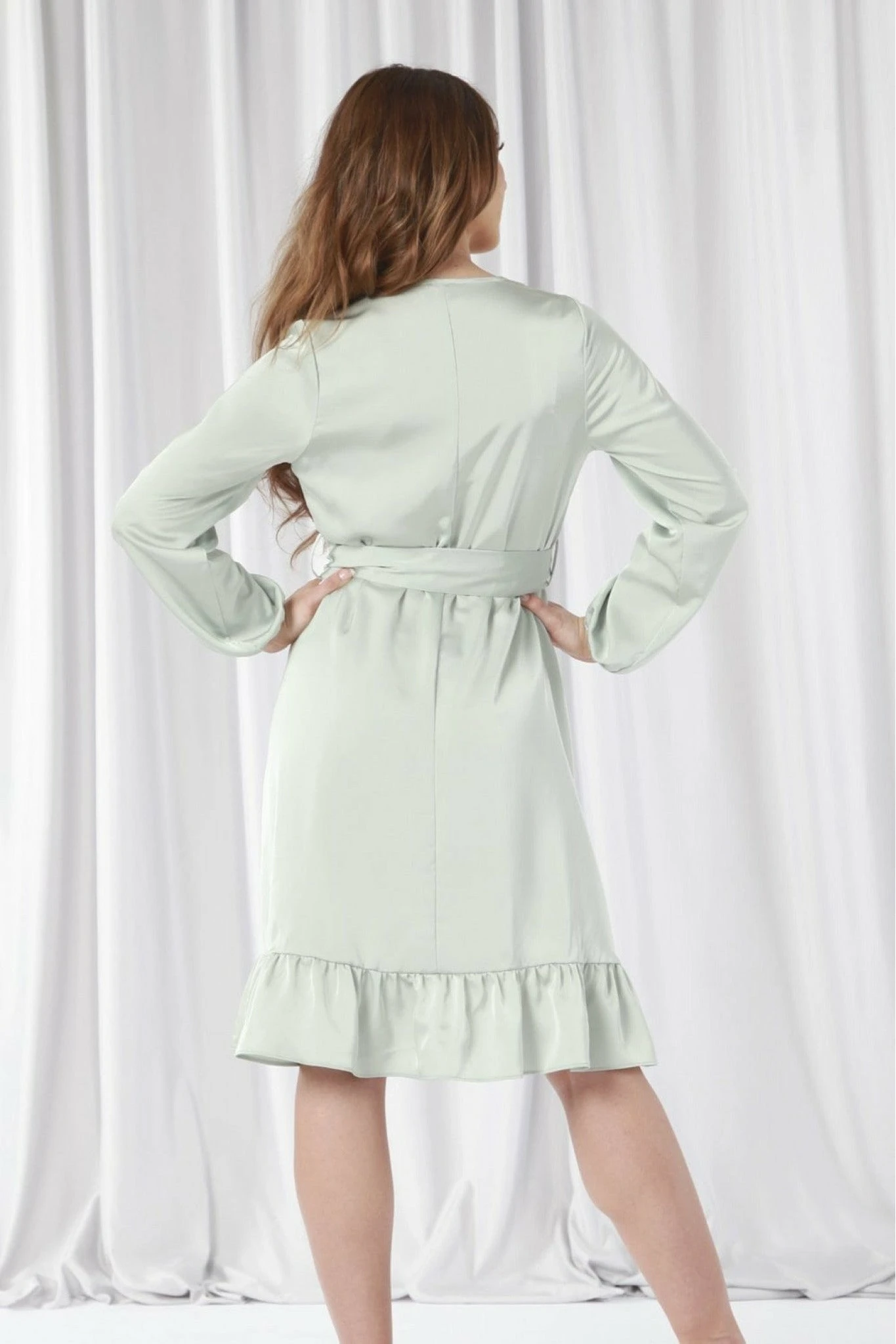 Double Second Sage Frill Wrap Dress 4 Double Second Sage Frill Wrap Dress - Image 4
