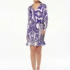 Liquorish Marble Print Dress In Purple