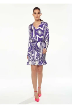 Sarto Vibe Sales 6 Liquorish Marble Print Dress In Purple