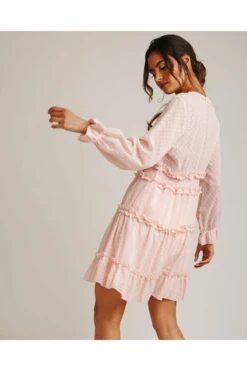 Dusty Pink Bobble Textured Frilled Mini Dress | Light Rose 7 Dusty Pink Bobble Textured Frilled Mini Dress | Light Rose -Sarto Vibe Sales nKmFBoik 11525