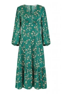 Yumi Green Pebble Print Long Sleeve Midi Dress -Sarto Vibe Sales nPeMSraB 13360