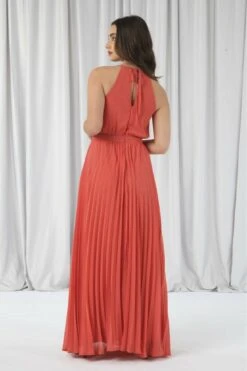 Double Second Red Sleeveless Pleated Dress -Sarto Vibe Sales ps59EiSO 11908