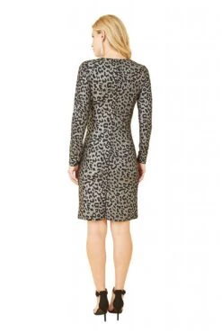 Mela London Silver Leopard Print Bodycon Midi Dress -Sarto Vibe Sales sZGbFP3w 13677