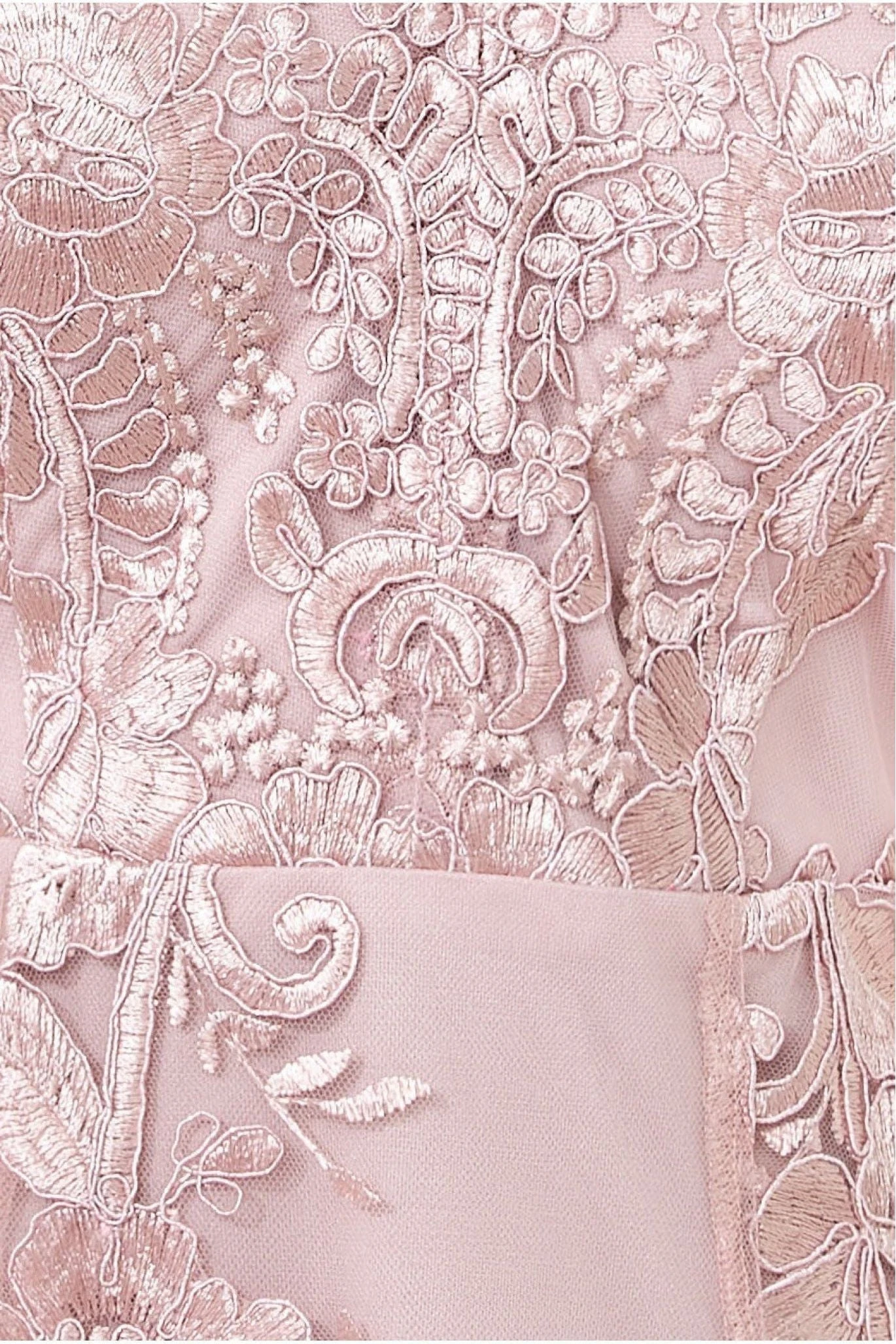 Goddiva Scalloped Neck Lace Midi Dress - Blush 4 Goddiva Scalloped Neck Lace Midi Dress - Blush - Image 4