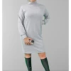 Signage Light Grey Funnel Neck Long Sleeve Dress