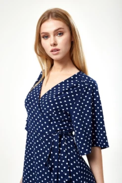 Liquorish Small Polka Dot Midi Wrap Dress -Sarto Vibe Sales vSnKEYlS 15406